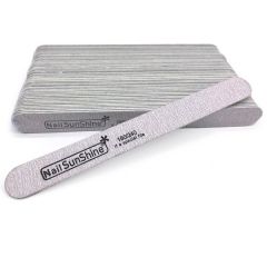 Пилка Nail SunShine прямая на деревянной основе 180/240 (уп.50шт) размер 17,8х2.0х0,19см
