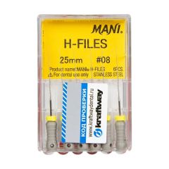 H-Files №08 L25мм - корневые буравы Хедстрема (6шт) MANI