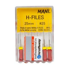 H-Files №25 L25мм - корневые буравы Хедстрема (6шт) MANI