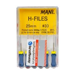H-Files №30 L25мм - корневые буравы Хедстрема (6шт) MANI