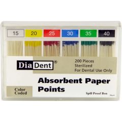 Paper Points №15-40 - бумажные штифты конус 02 (200шт) DiaDent