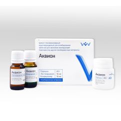 Аквион (Цемион аква) - цемент стеклоиономерный водоотверждаемый цв.А3 (20гр+10мл+10мл) Владмива