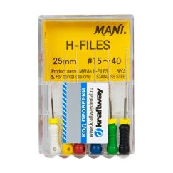 H-Files №15-40 L25мм - корневые буравы Хедстрема (6шт) MANI