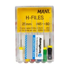 H-Files №45-80 L25мм - корневые буравы Хедстрема (6шт) MANI