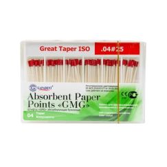 Paper Points №25 - бумажные штифты GMG конус 04 (100шт) Gapadent TIANJIN