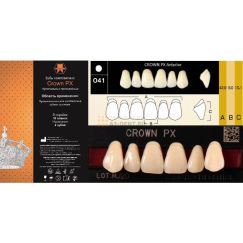 Зубы композитные 3-слойные CROWN PX фронтальные, верх A3,5 O41 YAMAHACHI (6шт)