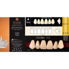 Зубы композитные 3-слойные CROWN PX фронтальные, верх A4 T51S YAMAHACHI (6шт)
