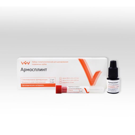 Армосплинт - лента  для шинирования подвижных зубов 3шт х (90х2х0,25мм)+5мл Владмива