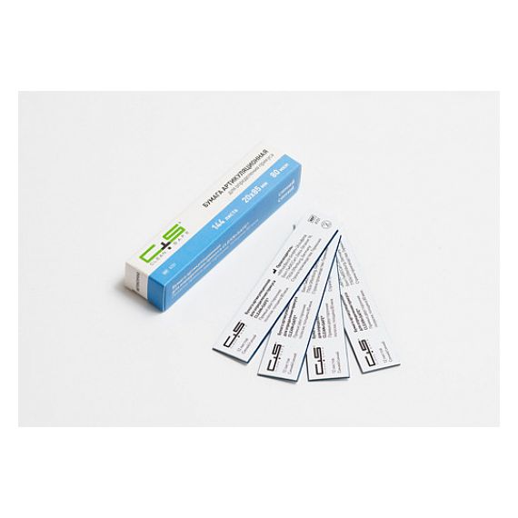 Артикуляционная бумага сине/синяя, прямая, 80мкм.(144шт) Clean+Safe