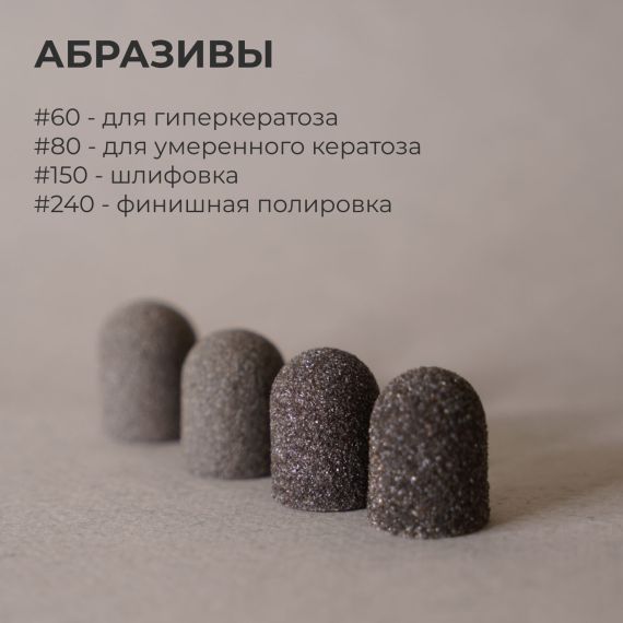 Колпачки педикюрные на тканевой основе 10мм, 150грит
