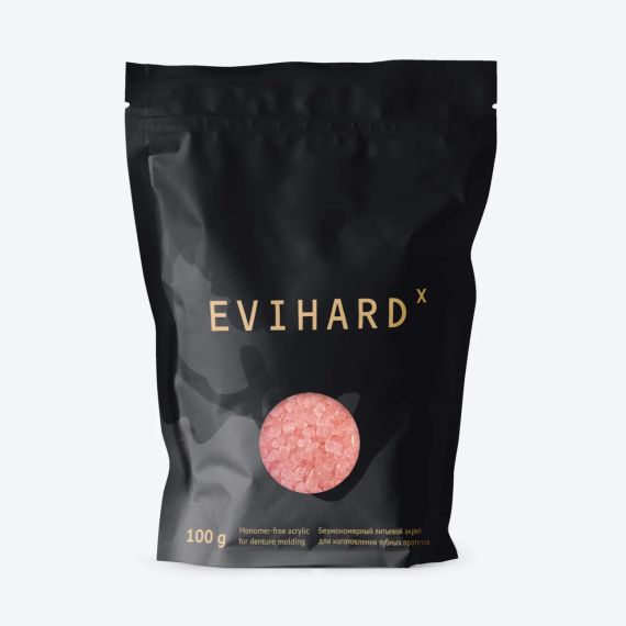 Evihard X безмономерная литьевая пластмасса д/изготовления зубных протезов, цвет 3 (100гр)
