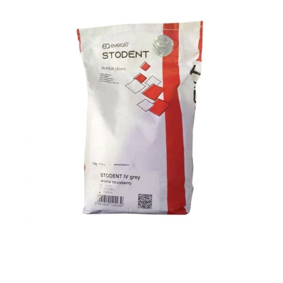 Гипс Stodent, IV кл., серый (5кг) сверхтвердый (с ароматом клубники)