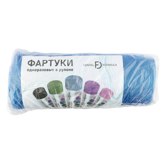 Фартук пласт. в рулоне (200шт) синий 60х76см Dental Formula