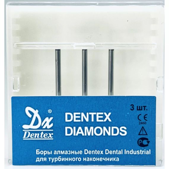 Бор алмазный Dentex Dental Indust. FG 472 торцевой 012 (уп.3шт)