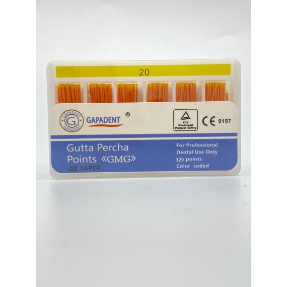 Guttapercha Points ISO 20 - гуттаперчевые штифты  (120шт) GMG Gapadent TIANJIN